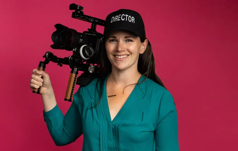 Sarah Moshman on set